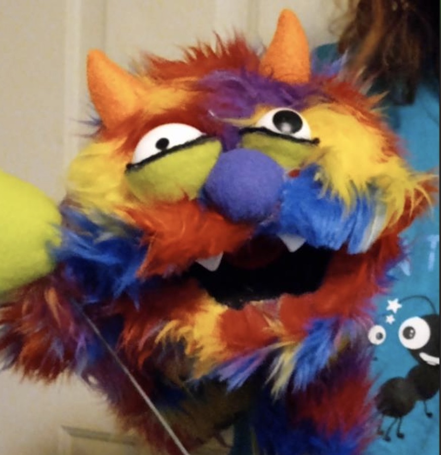 Crunchy the monster up close